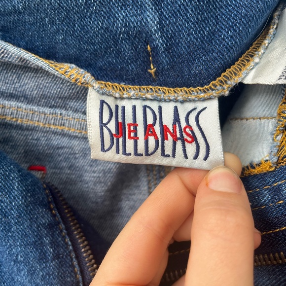 Vintage Bill Blass Distressed Raw Hem Denim Skirt Size 10 - Picture 5 of 10